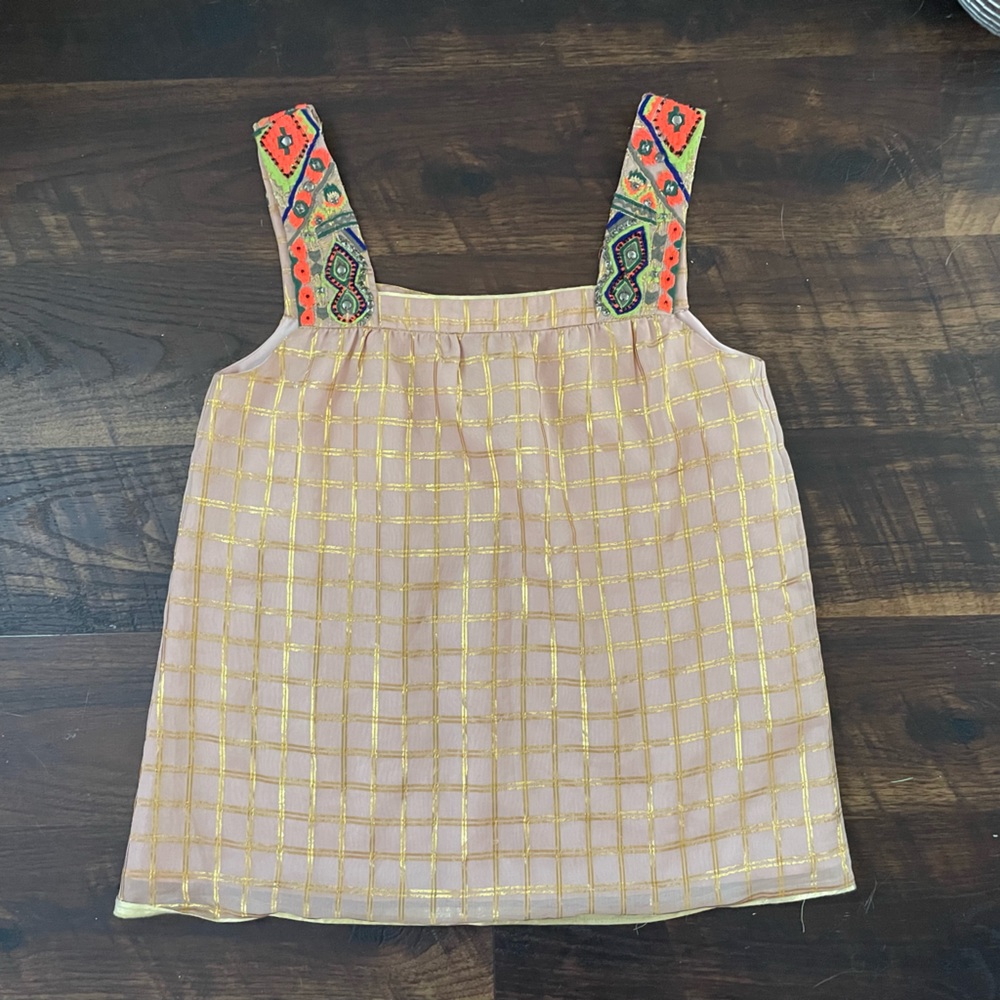 Anthropologie embroidered tank S